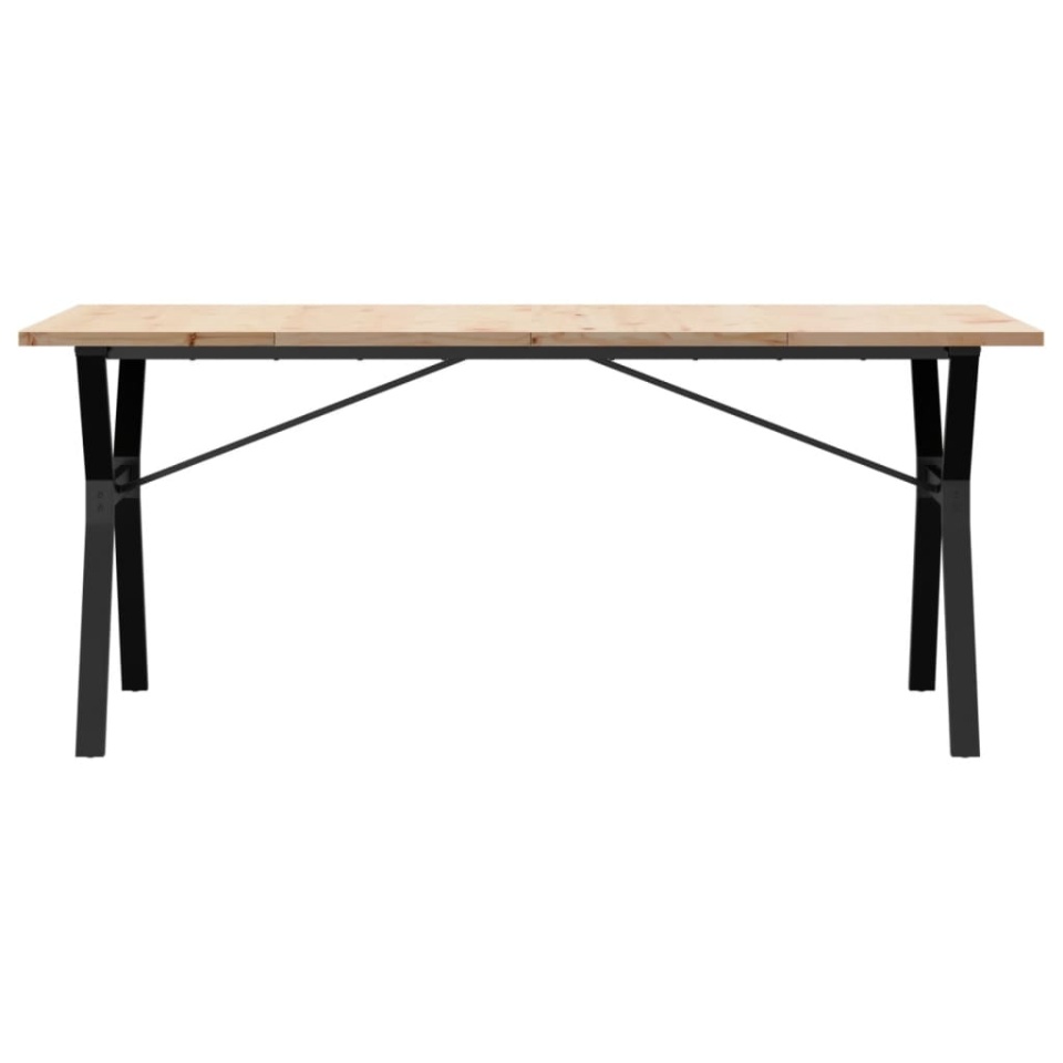 Masă bucătărie, cadru Y, 180x90x75,5 cm lemn masiv pin și fontă - 3 | YEO