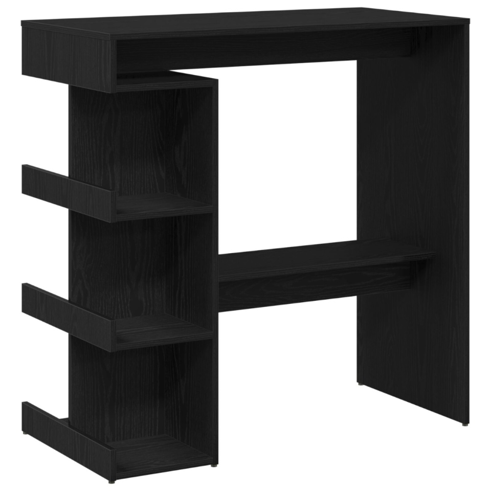 Masă de bar din stejar negru cu raft de depozitare, 100x50x101.5 cm - 1 | YEO