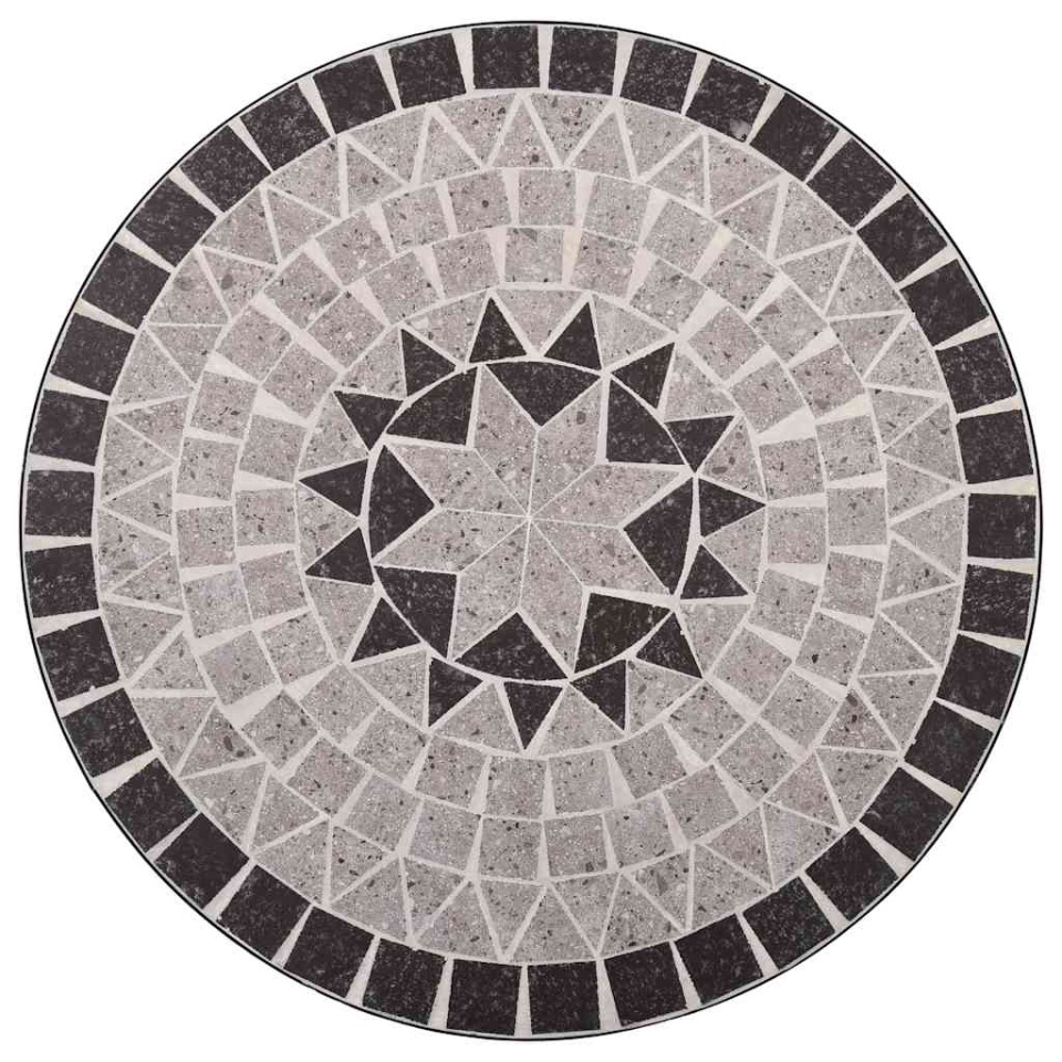 Masă de bistro mozaic, gri, 60 cm, ceramică - 3 | YEO