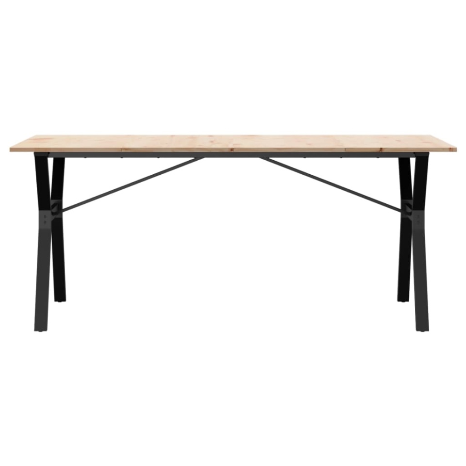 Masă de bucătărie, cadru Y, 180x90x75cm lemn masiv pin și fontă - 3 | YEO