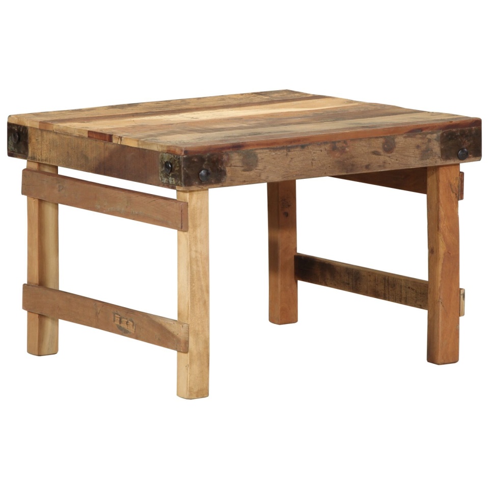 Masă de cafea 55x60x40 cm din lemn masiv recuperat - 1 | YEO