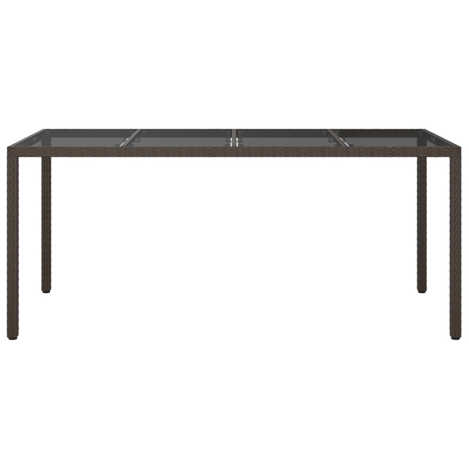 Masă de Dining pentru Grădină Maro 190x90x75 cm Poliratan - 2 | YEO