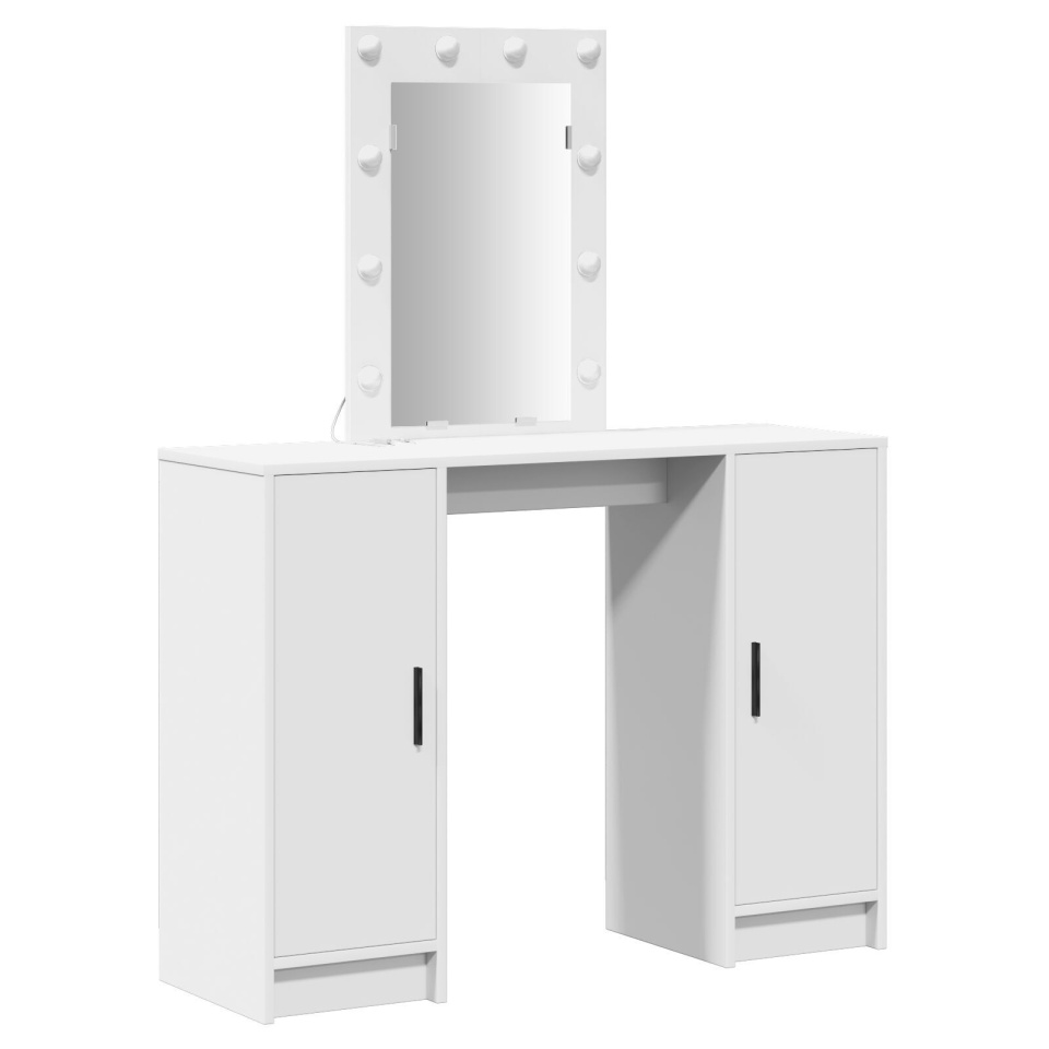 Masă de toaletă cu LED, alb, 102x33x135 cm - 1 | YEO