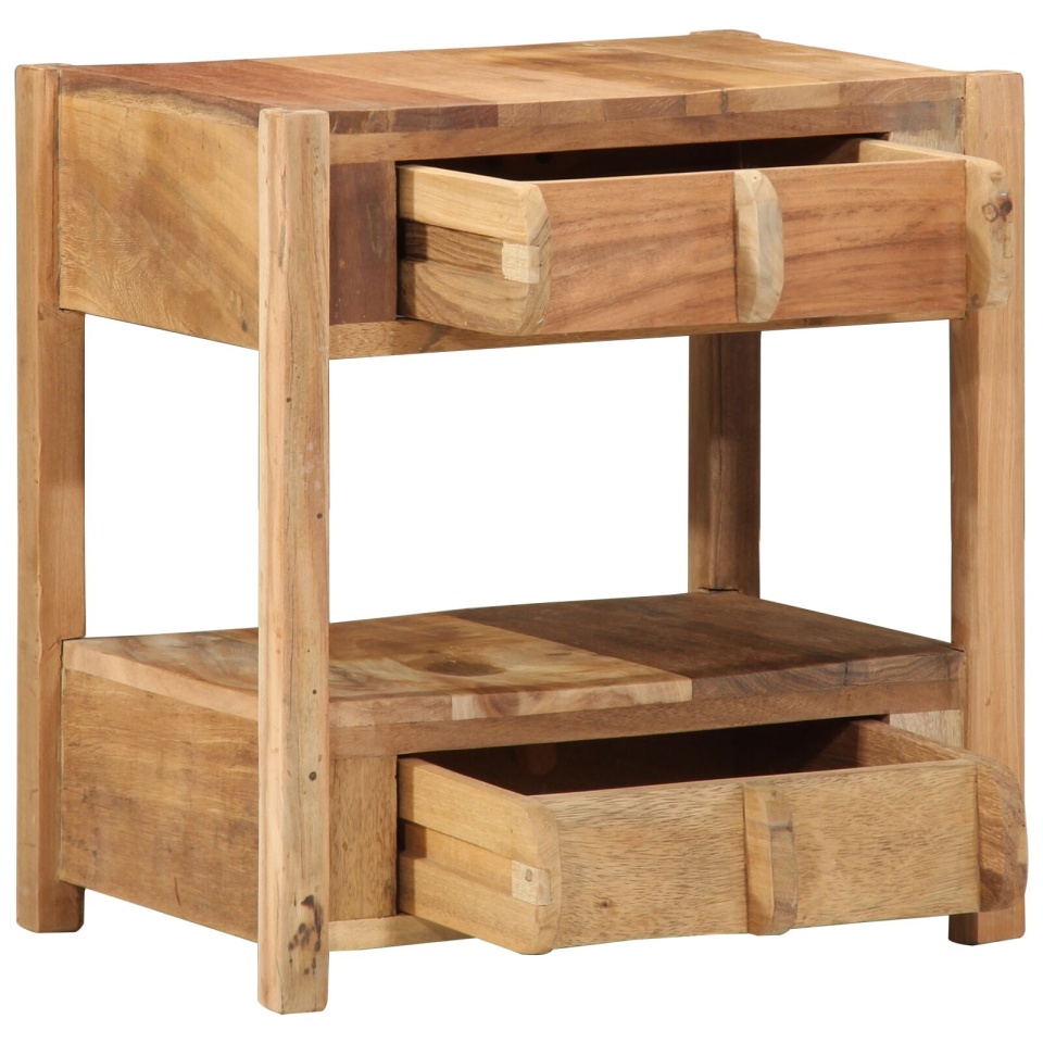 Masă laterală 43x32x46 cm din lemn masiv recuperat - 2 | YEO