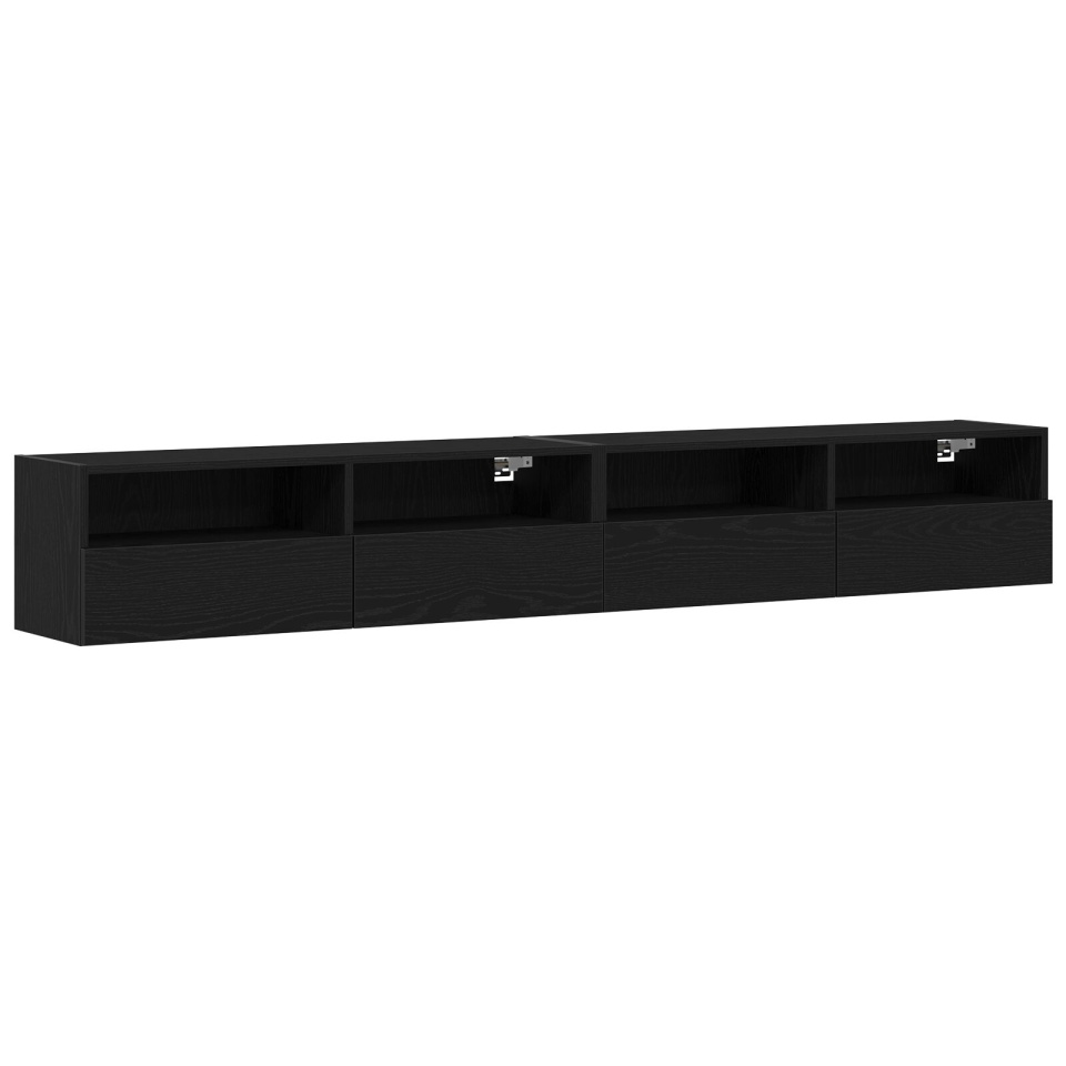 Mobilier TV Suport 2 buc Negru Stejar 100x30x30 cm Lemn prelucrat - 1 | YEO