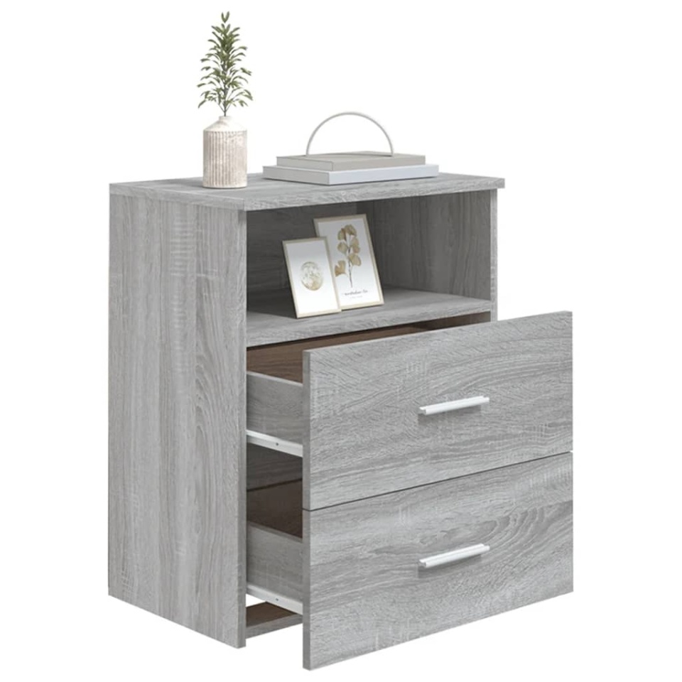 Noptiere, 2 buc., gri sonoma, 50x32x60 cm - 3 | YEO