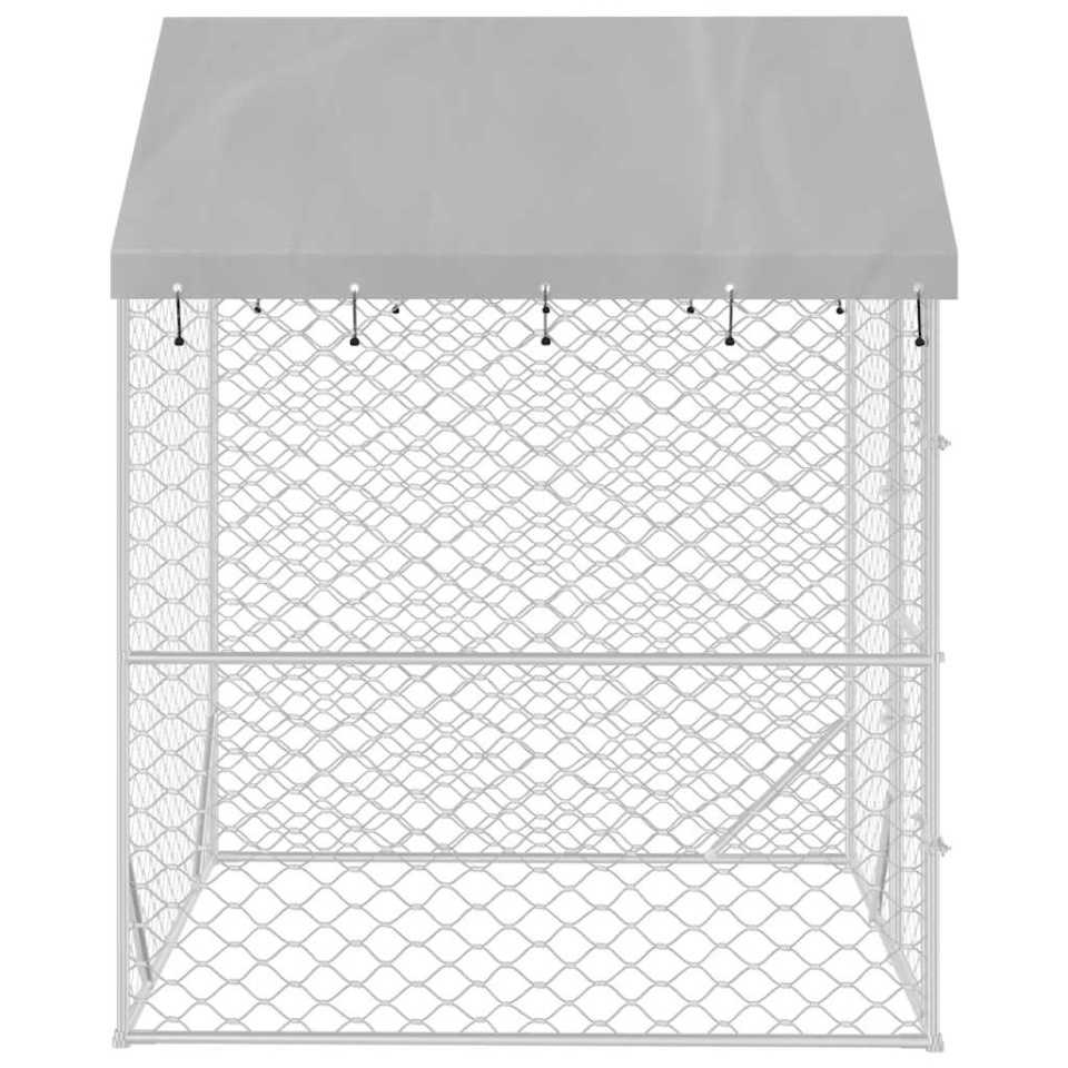 Padoc de exterior cu acoperiș argintiu 2x2x2,5m oțel galvanizat - 3 | YEO
