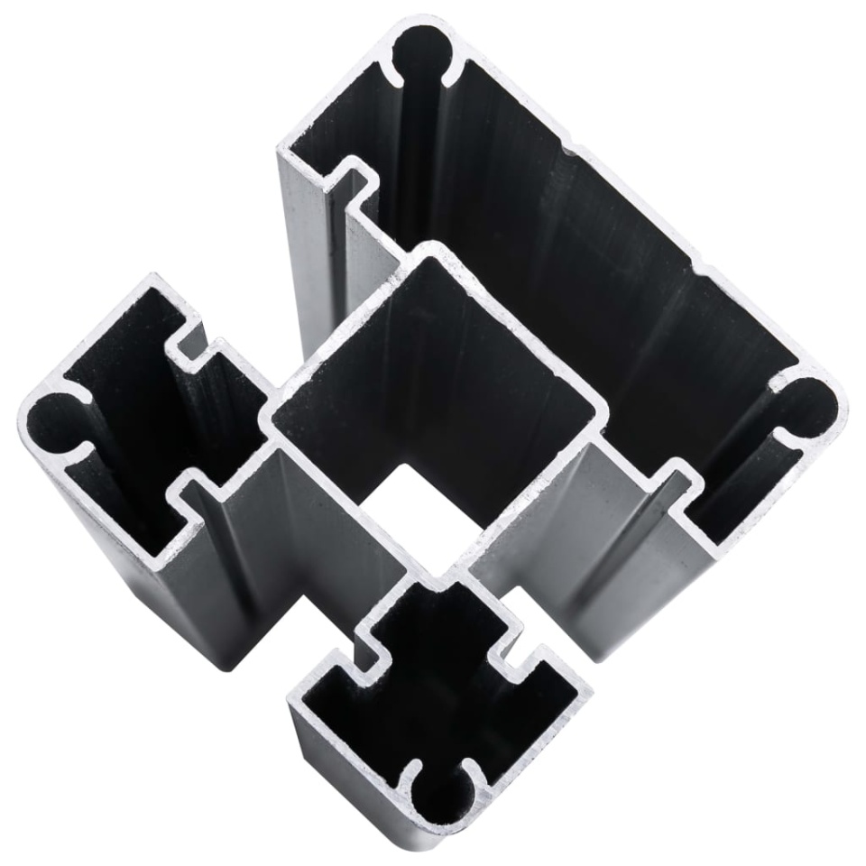 Panou de gard, negru, 95 x (105-180) cm, WPC - 4 | YEO