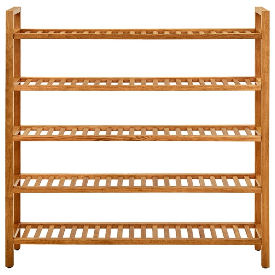 Pantofar cu 5 rafturi, 100x27x100 cm, lemn masiv de stejar - 1 | YEO