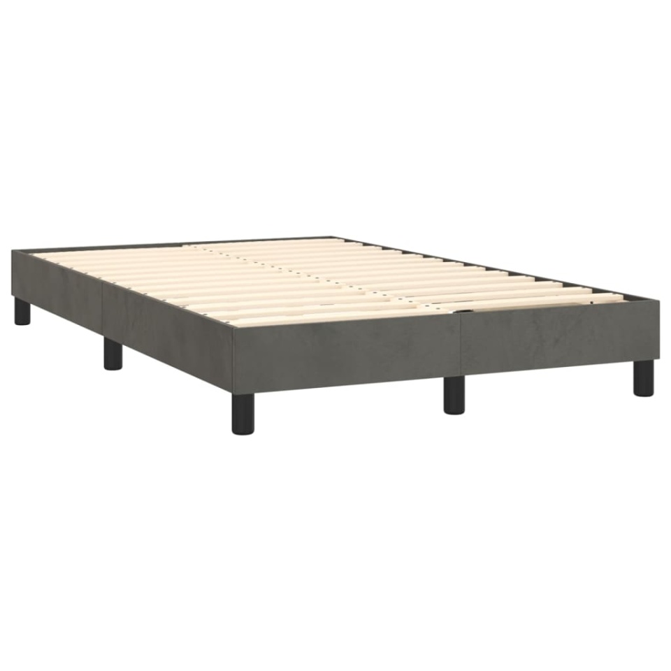 Pat box spring cu saltea, gri închis, 120x200 cm, catifea - 3 | YEO