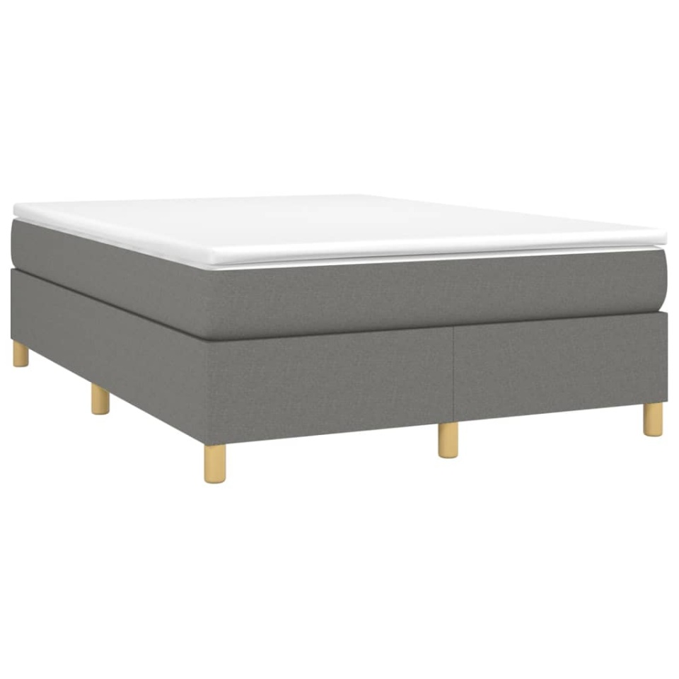 Pat box spring cu saltea, gri închis, 140x200 cm, textil - 2 | YEO