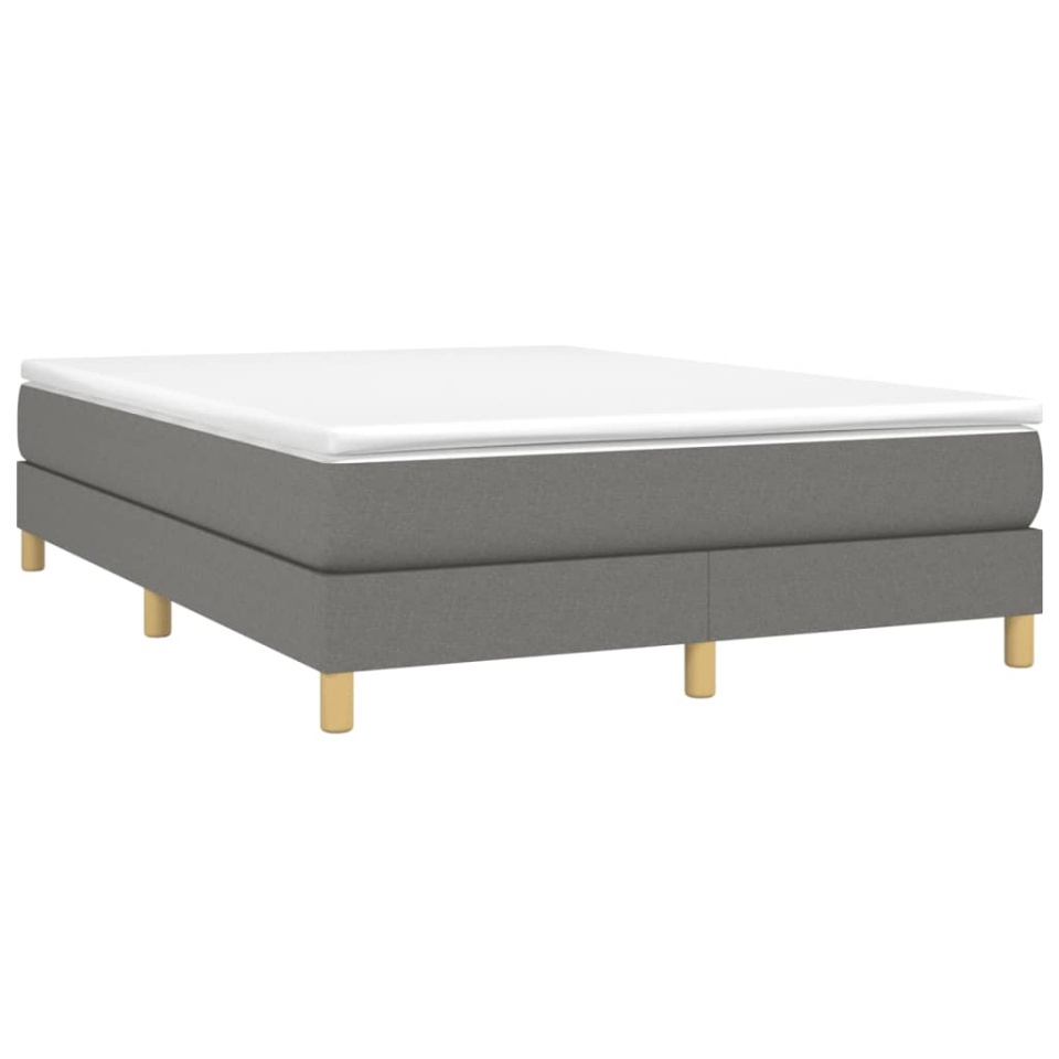 Pat box spring cu saltea, gri închis, 140x200 cm, textil - 2 | YEO
