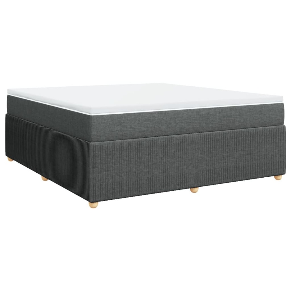 Pat box spring cu saltea, gri închis, 180x200 cm, textil - 1 | YEO