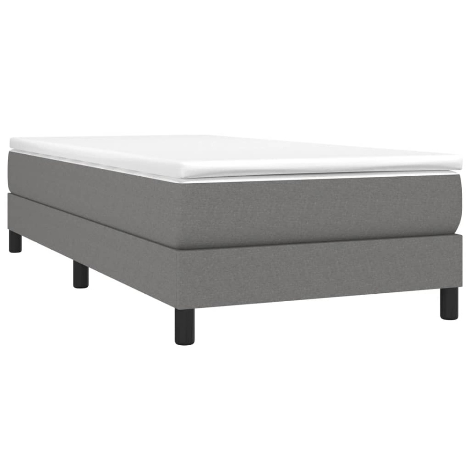 Pat box spring cu saltea, gri închis, 90x190 cm, textil - 2 | YEO