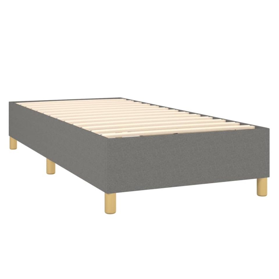 Pat box spring cu saltea, gri închis, 90x200 cm, textil - 3 | YEO