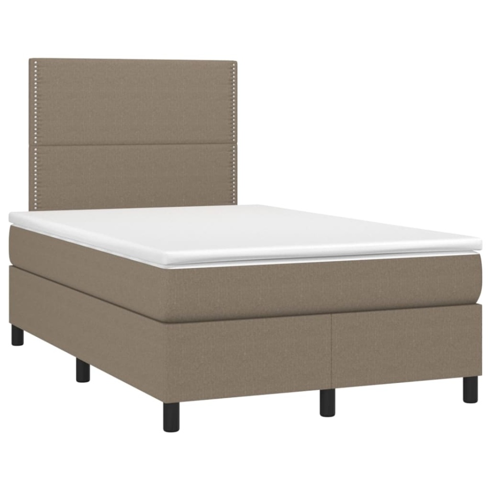 Pat box spring cu saltea, gri taupe, 120x200 cm, textil - 2 | YEO