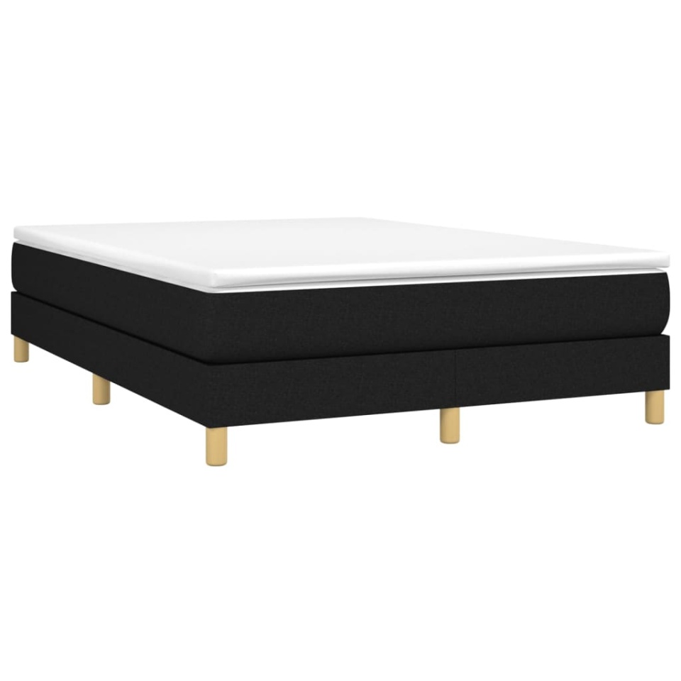 Pat box spring cu saltea, negru, 140x190 cm, textil - 2 | YEO