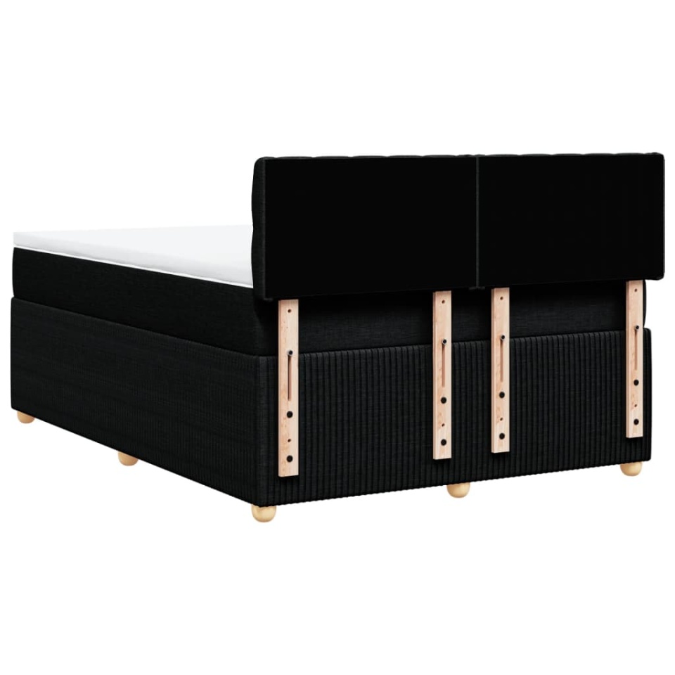 Pat box spring cu saltea, negru, 140x200 cm, textil - 4 | YEO