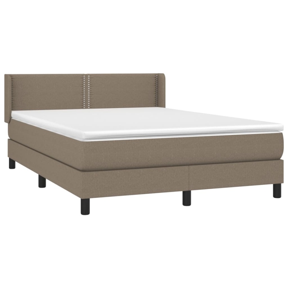 Pat continental cu saltea gri taupe 140x200 cm material textil - 2 | YEO