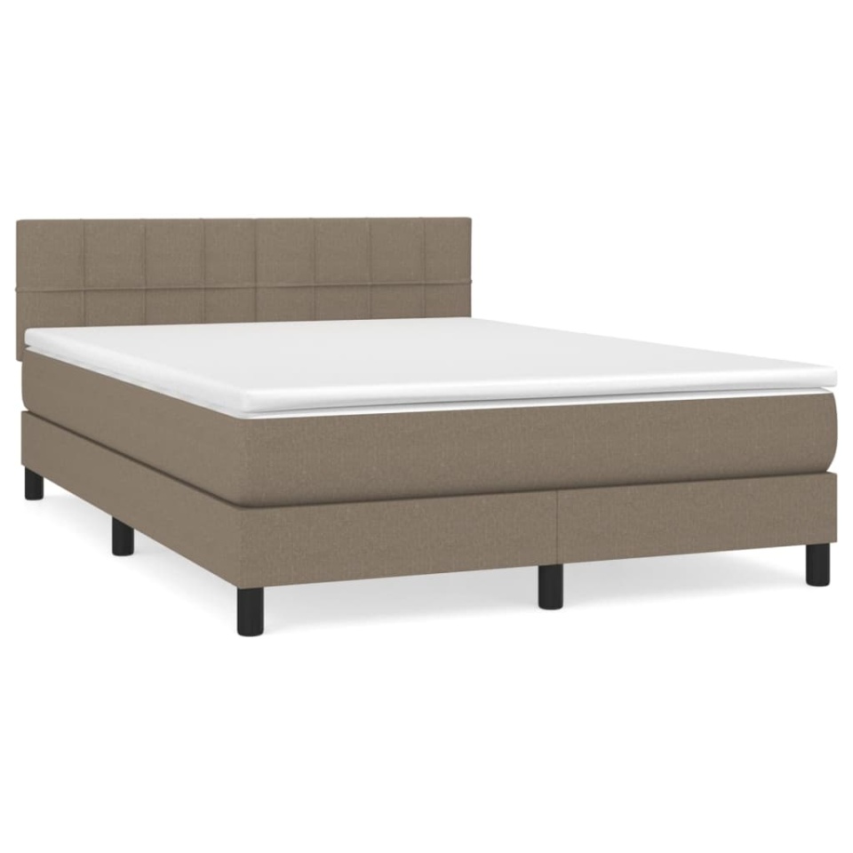 Pat continental cu saltea gri taupe 140x200 cm material textil - 1 | YEO