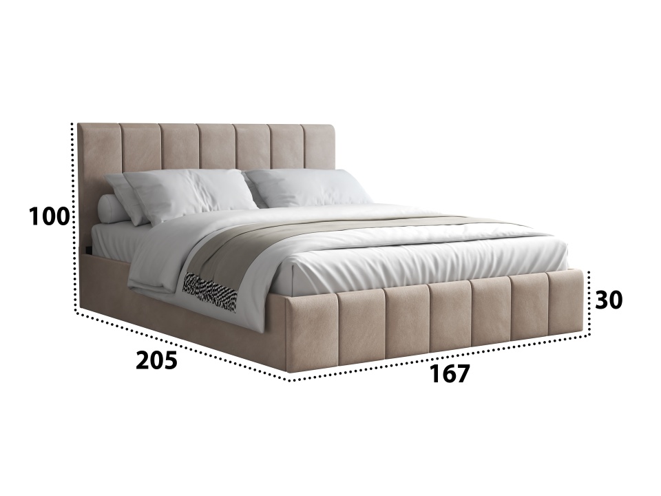 Pat Cozy cu saltea, 140x200 cm, cappucino, suport saltea din PAL - 3 | YEO