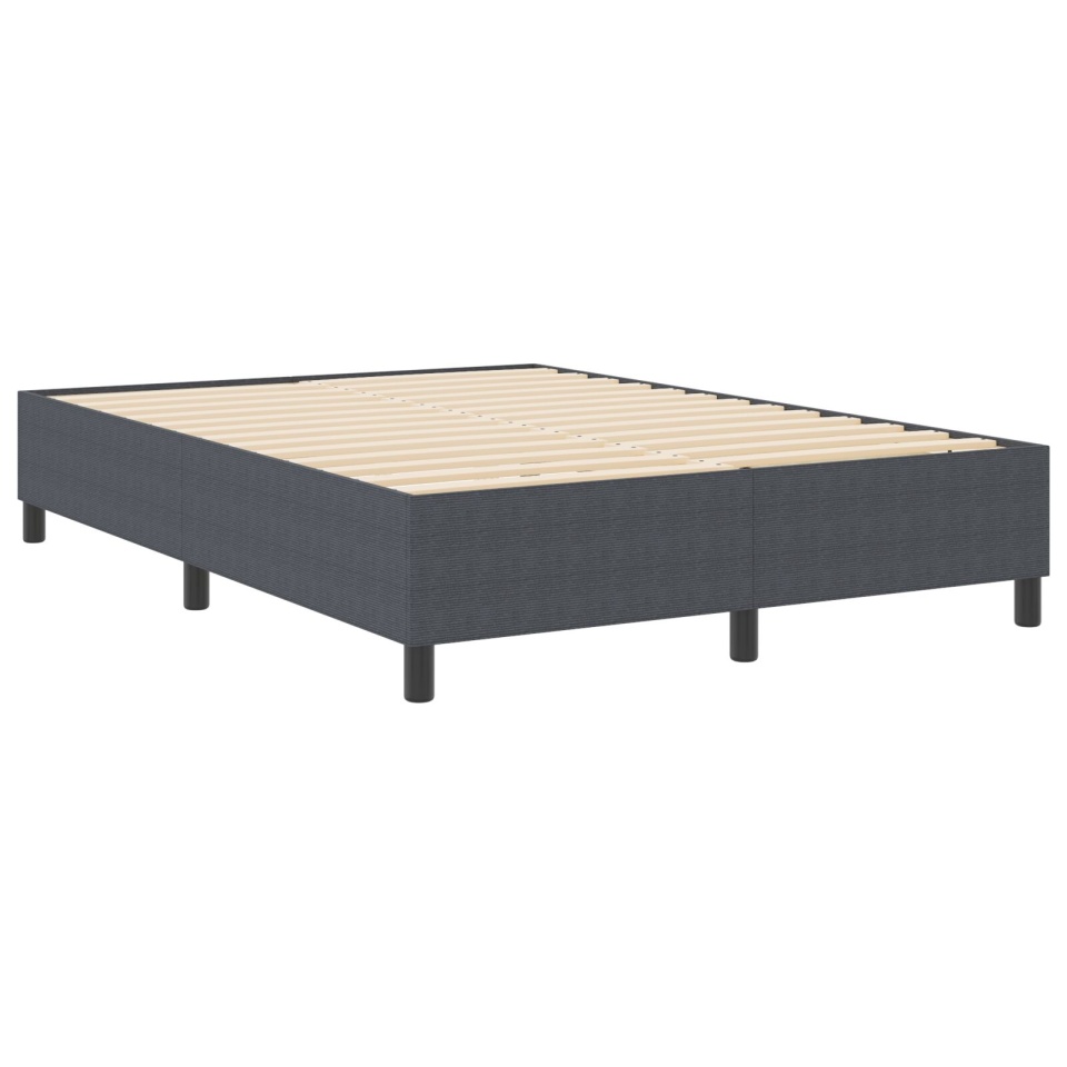 Pat cu arcuri Box Culoare gri închis 140x200 cm Fabrică corduroy - 2 | YEO