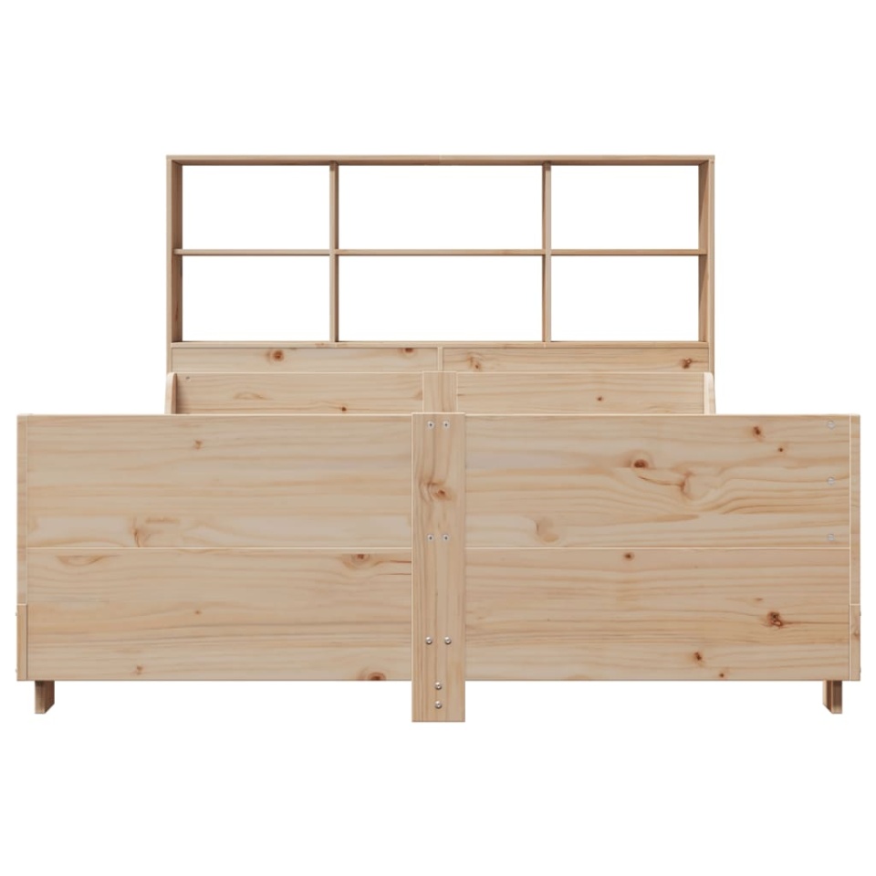 Pat cu bibliotecă fără saltea, 120x190 cm, lemn masiv - 3 | YEO
