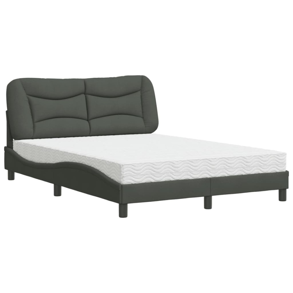 Pat cu saltea, gri închis, 120x200 cm, textil - 1 | YEO