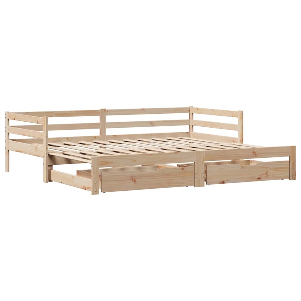 Pat de zi cu extensie și sertare fără saltea, 90x190 cm - 2 | YEO
