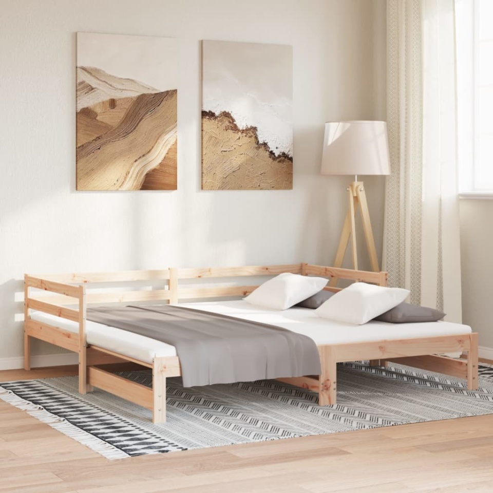 Pat de zi extensibil, 2x(90x200) cm, lemn masiv de pin - 3 | YEO