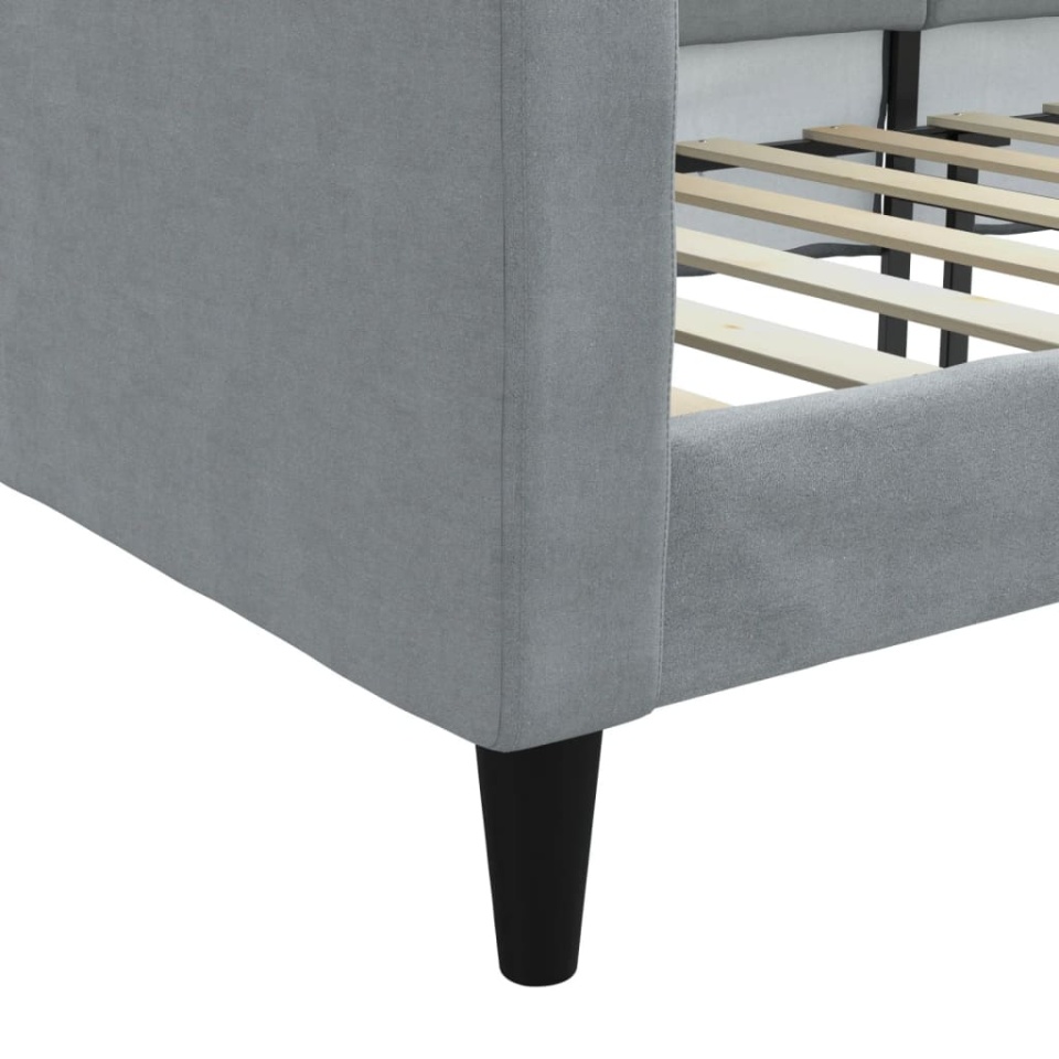 Pat de zi, gri deschis, 90x200 cm, material textil - 4 | YEO