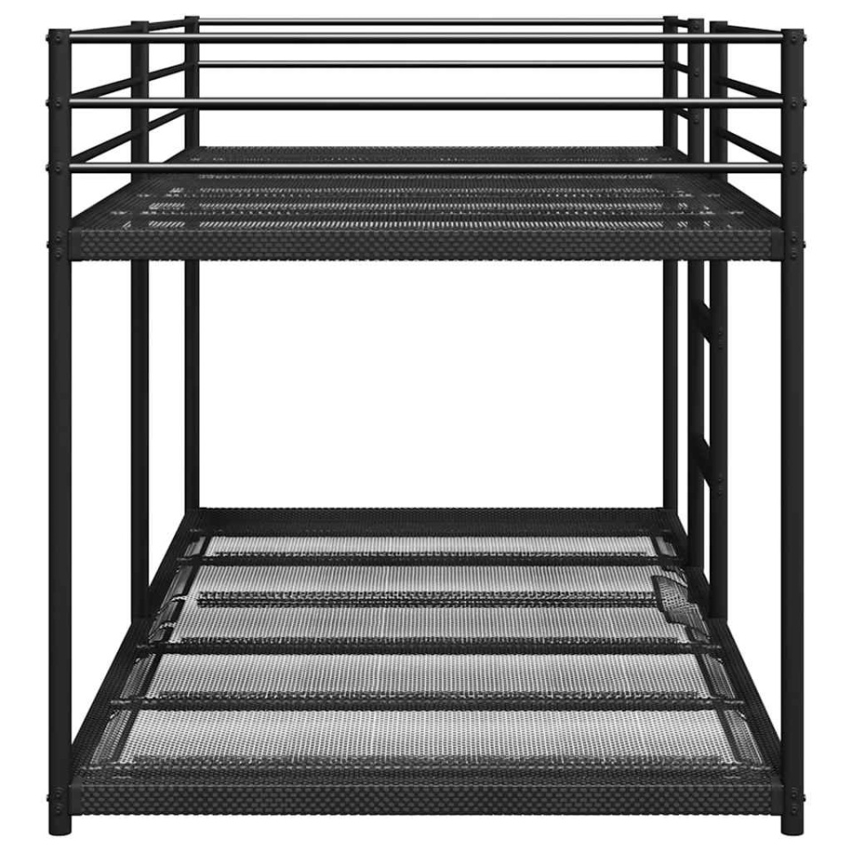 Pat supraetajat fără saltea negru 75x190 cm oțel - 4 | YEO