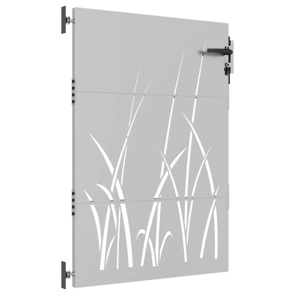 Poartă pentru grădină, 85x125 cm, oțel corten, model iarbă - 2 | YEO