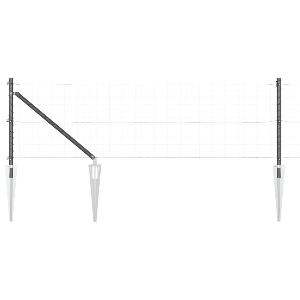 Posturi de gard cu vârf 26 buc Ø32 mm 100 cm Oțel galvanizat - 3 | YEO
