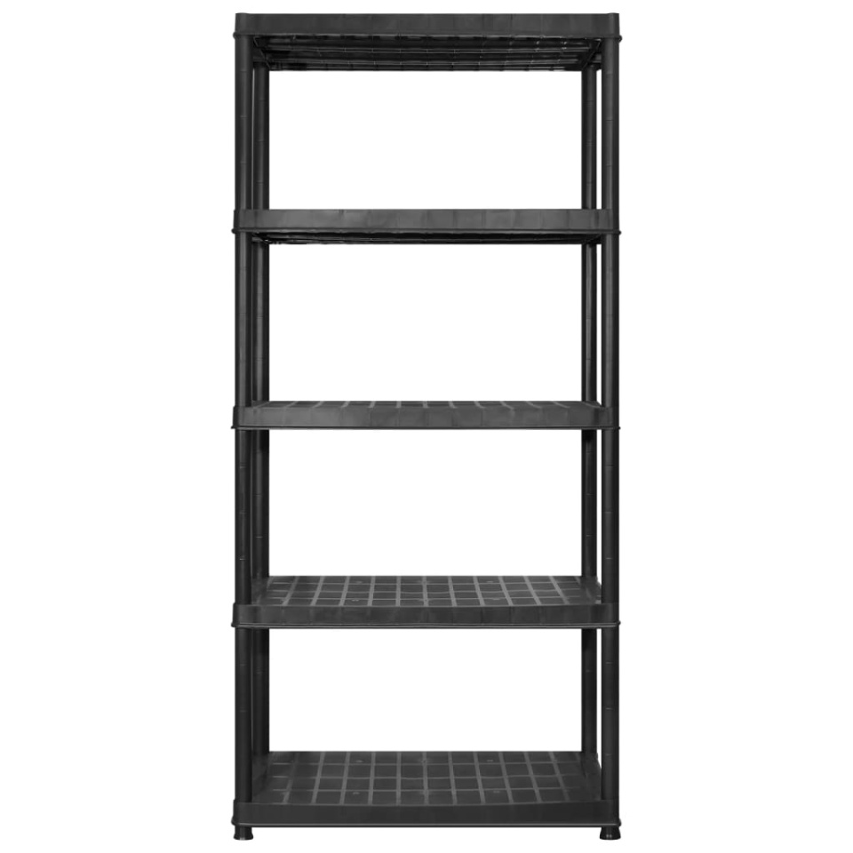 Raft de depozitare cu 5 polițe, negru, 366x45,7x185 cm, plastic - 2 | YEO