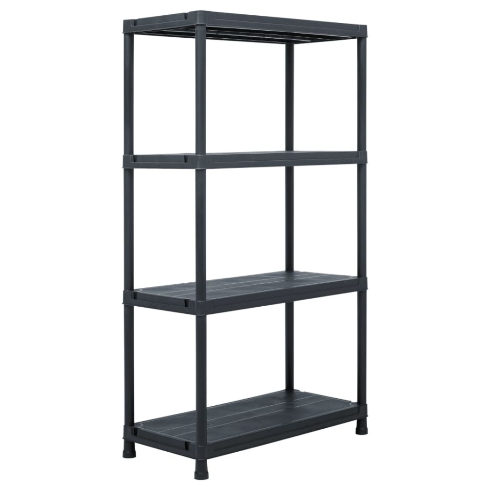 Rafturi de depozitare, 5 buc. negru, 60 x 30 x 138 cm plastic - 1 | YEO