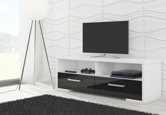 Roma (Comoda Tv) White/Black High Gloss