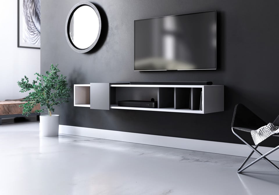 Ronda Tv Stand White/Anthracite