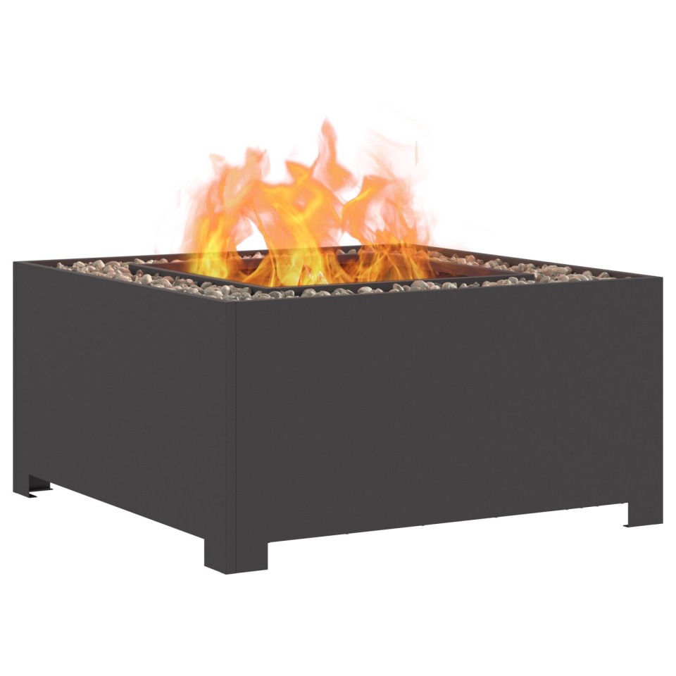 SavurațiXL Focar Pătrat Negru 80x80x40 cm Oțel - 2 | YEO