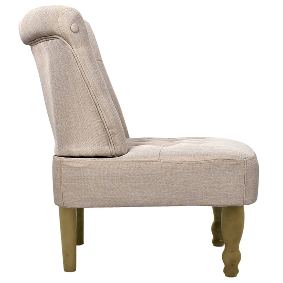 Scaun în stil franțuzesc, crem, material textil - 3 | YEO