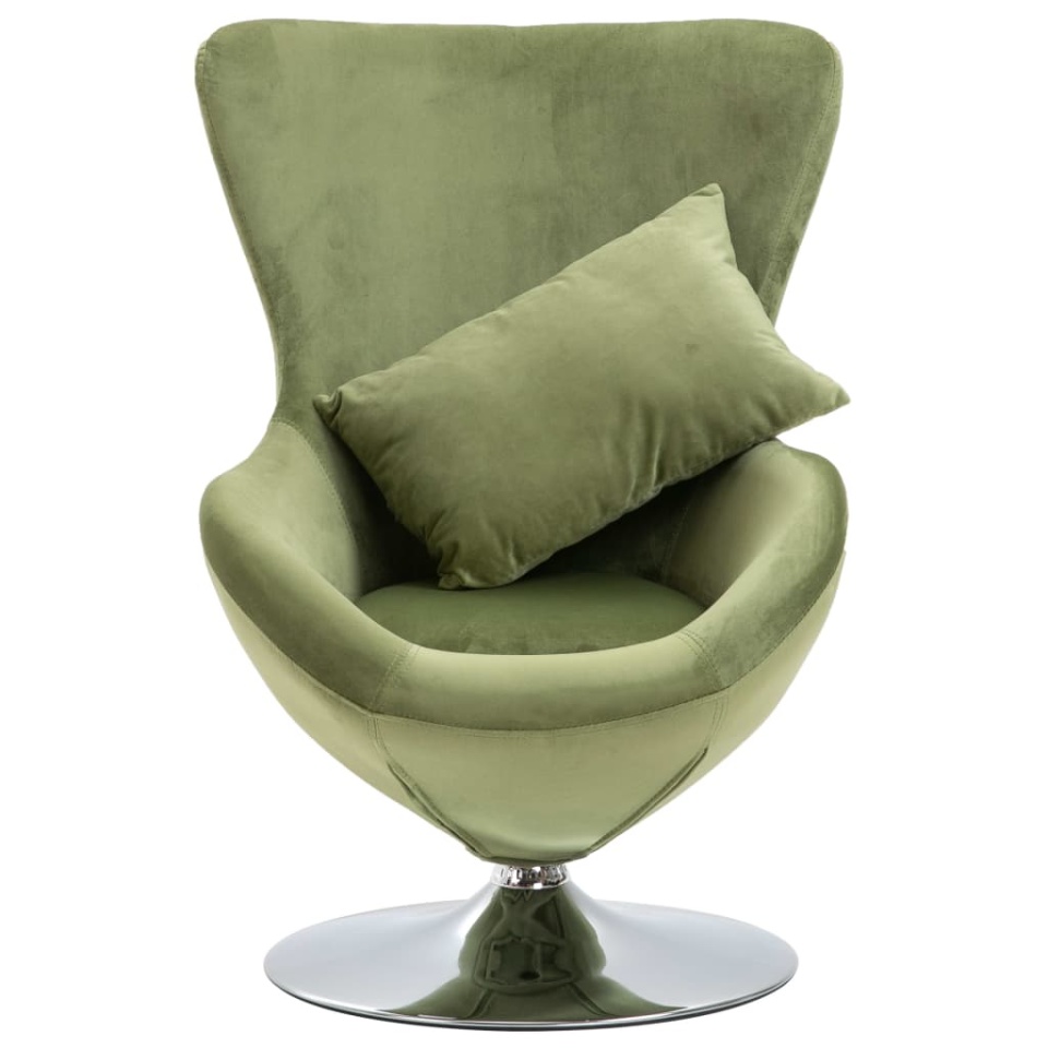 Scaun rotativ tip ou cu pernă, catifea verde deschis - 1 | YEO