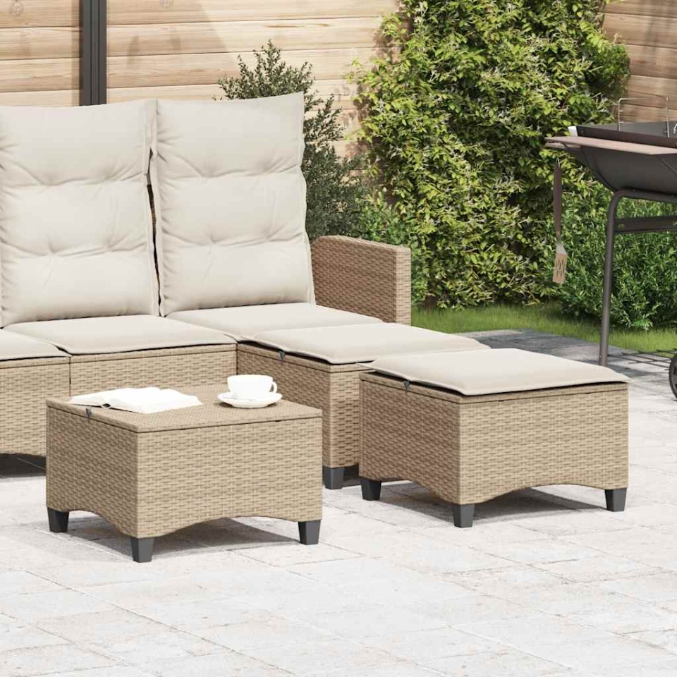 Scaune de grădină cu perne 2 buc Bej 55x55x36 cm Poly Ratan