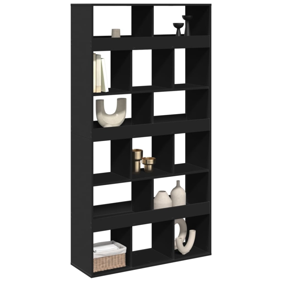 Separator de cameră, negru, 100x33x187,5 cm, lemn prelucrat - 2 | YEO