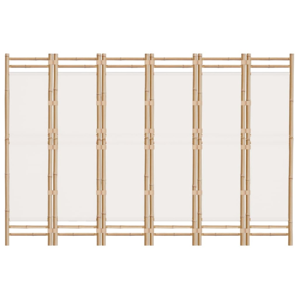 Separator de cameră pliabil cu 6 panouri 240 cm bambus și pânză - 3 | YEO