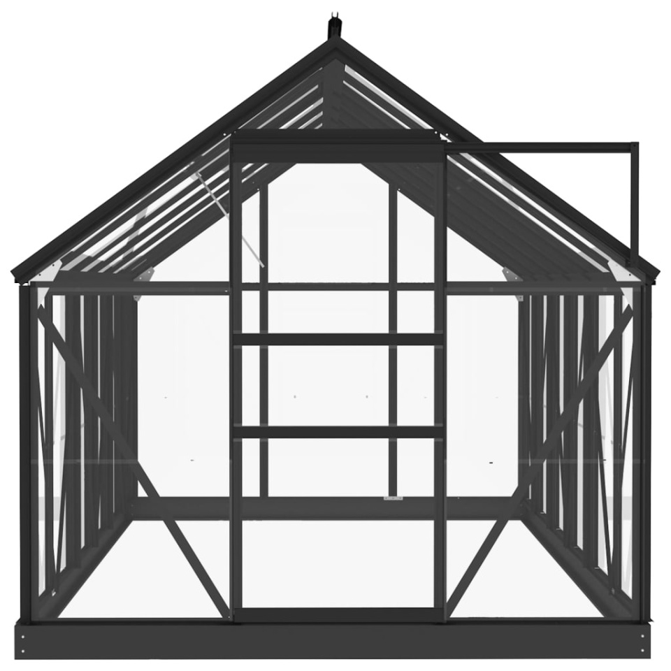 Seră din sticlă, antracit, 155x298x191 cm, aluminiu - 3 | YEO