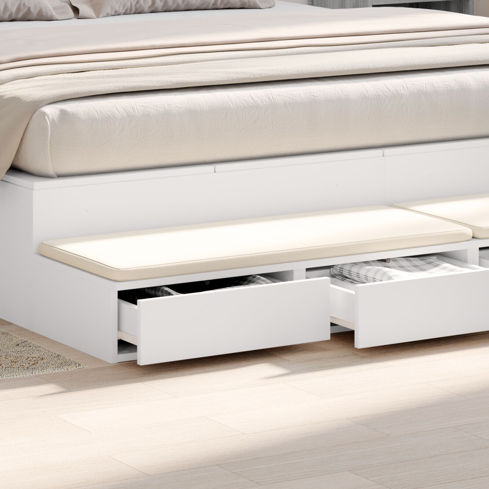 Sertare pentru pat Alb 200x36,5x16,5 cm Lemn de inginerie - 3 | YEO