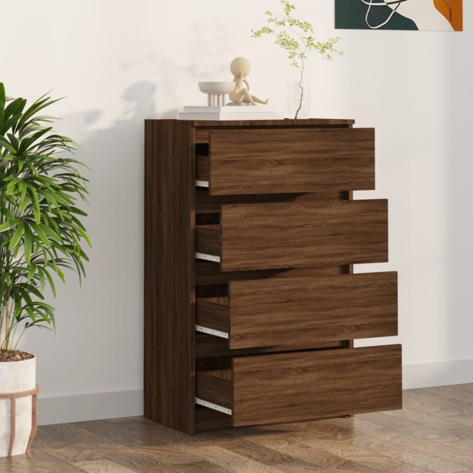Servantă, stejar maro, 60x35x98,5 cm, lemn prelucrat - 2 | YEO