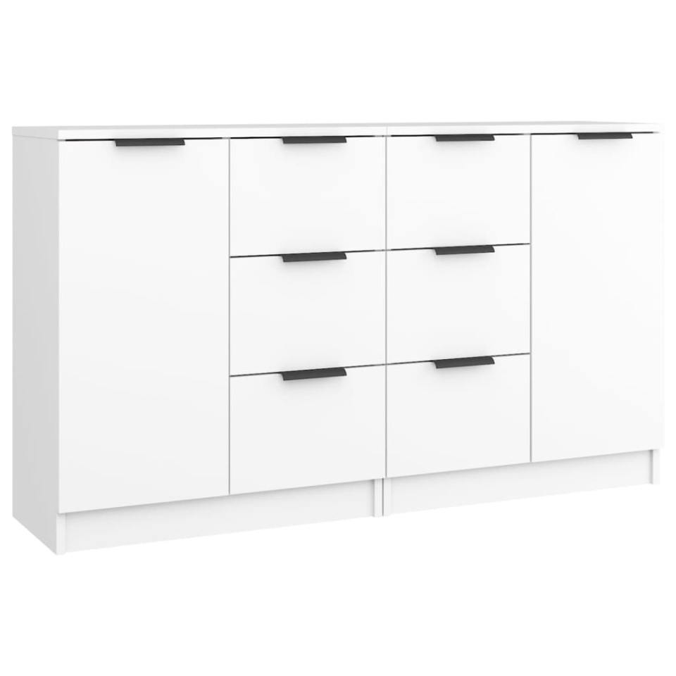 Servante, 2 buc.,, alb, 60x30x70 cm, lemn prelucrat - 1 | YEO