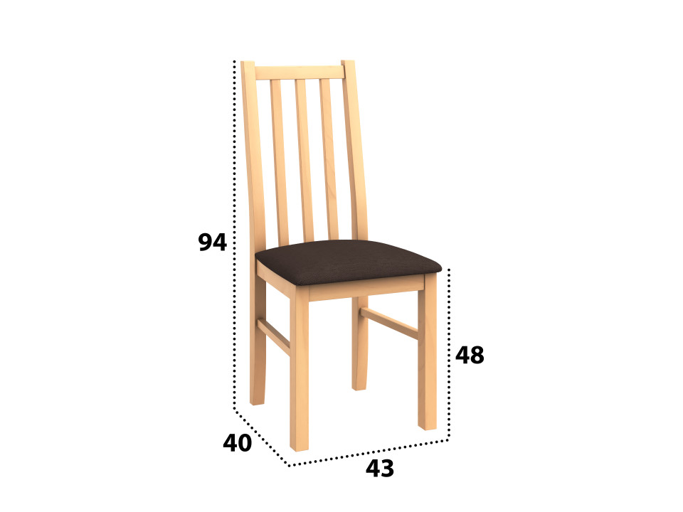 SET 2 Scaune din lemn masiv de fag tapitat cu stofa s-38 boss10 s6, sonoma - 2 | YEO