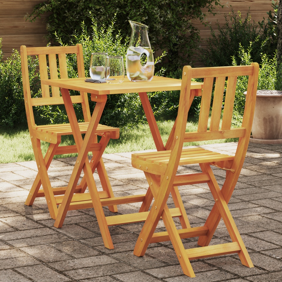 Set Bistro 3 Piese Lemn Masiv Acacia